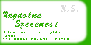 magdolna szerencsi business card